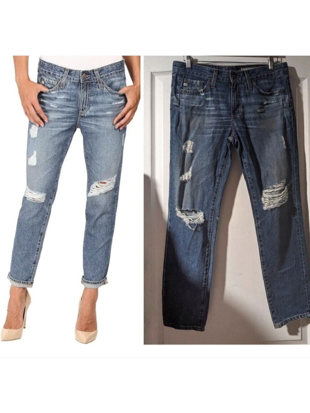 AG Adriano Goldschmied | The Beau Slouchy Skinny Blue Jeans